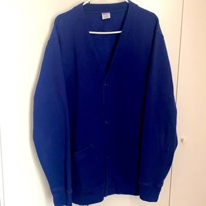 J crew Men Heritage fleece cardigan sweater XL size